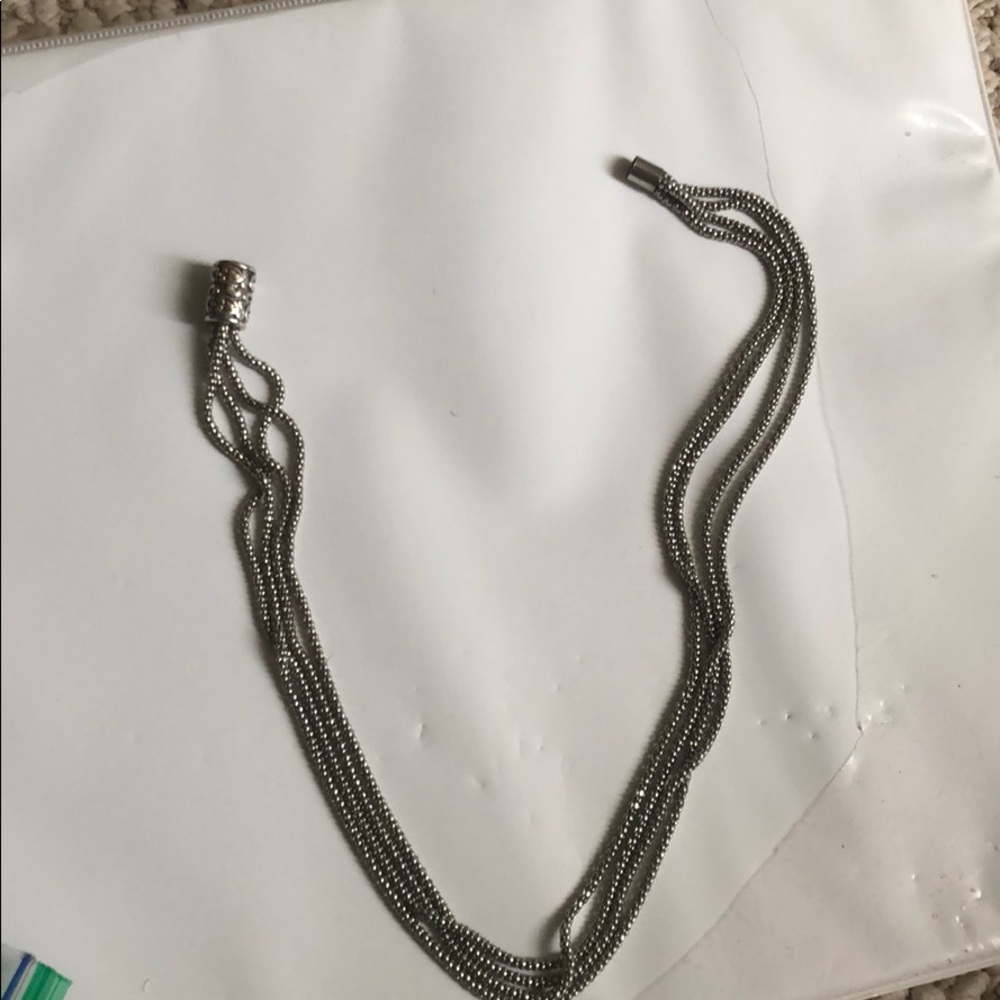 Women’s silver multi chain necklace